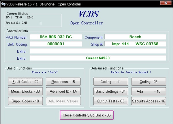 Επίδειξη 3 λογισμικού VAGCOM V15.7.1