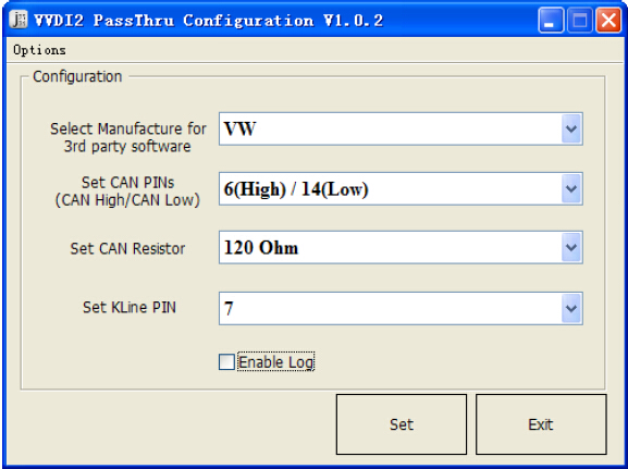 VVDI2 – λογισμικό διαμόρφωσης PassThru J2534