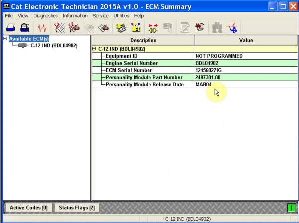 Πραγματικός προσαρμοστής ΙΙΙ επίδειξη 3 2015A Caterpillar ET3 λογισμικού