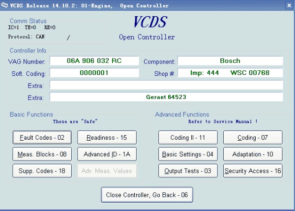Διαγνωστικό καλώδιο λογισμικό-2 της cVag της cVag 14.10.2